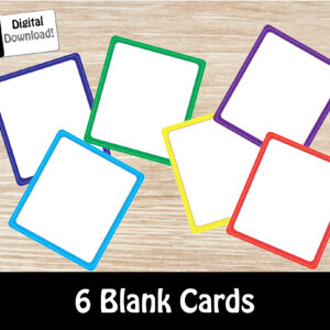 6 colourful blank cards